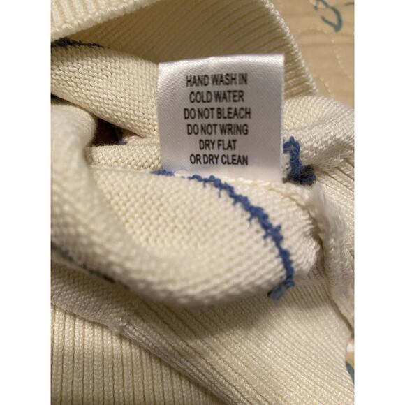 Fairway & Greene Argyle Pima Cotton Sweater Vest Mens Ivory L/S Med NEW $119 - Picture 5 of 12